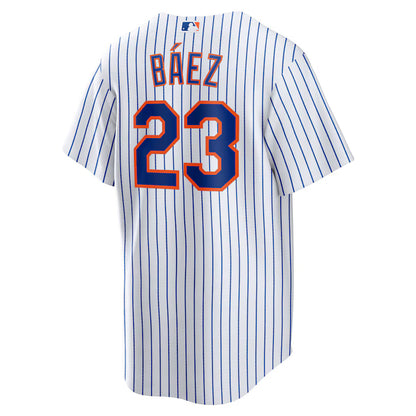 Men's New York Mets Javier Báez White Home Official Replica Player Jersey
