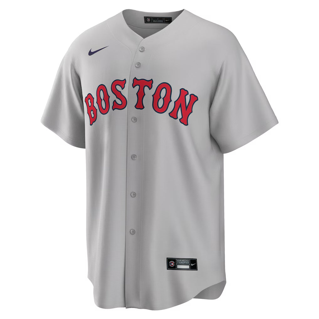 Men's Boston Red Sox Mookie Betts Gray Road Replica Player Name Jersey