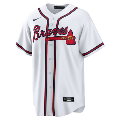 Men's Atlanta Braves Ozzie Albies White Home Replica Player Name Jersey